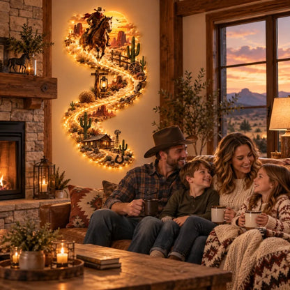 🚚 FREE SHIPPING | 🤠✨ Wild West Glow™ – Cowboy LED Wall Art