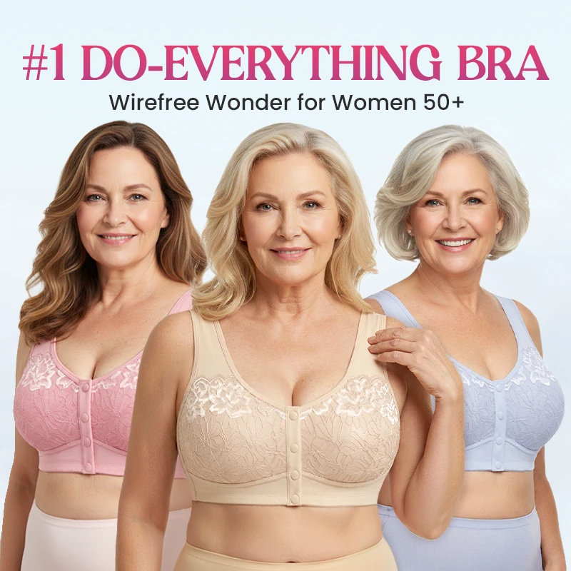 Everyday Comfort Front-Closure Lace Bra — Wire-Free & Full Coverage