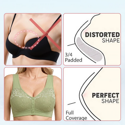Everyday Comfort Front-Closure Lace Bra — Wire-Free & Full Coverage