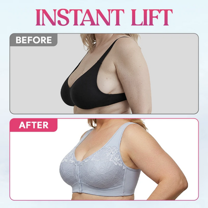 Everyday Comfort Front-Closure Lace Bra — Wire-Free & Full Coverage