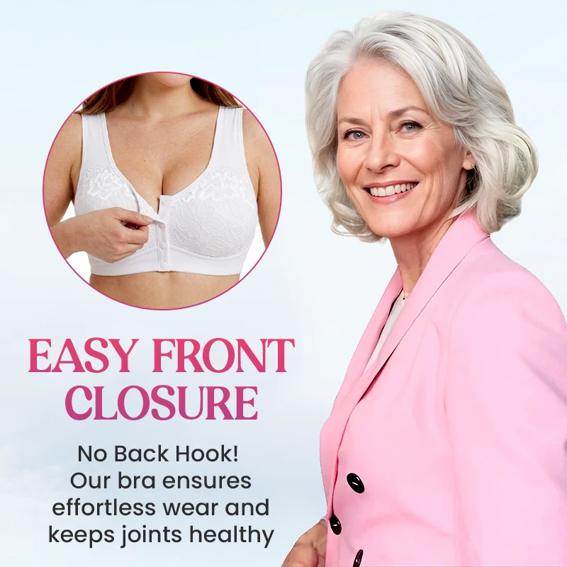 Everyday Comfort Front-Closure Lace Bra — Wire-Free & Full Coverage