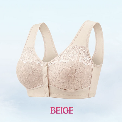 Everyday Comfort Front-Closure Lace Bra — Wire-Free & Full Coverage