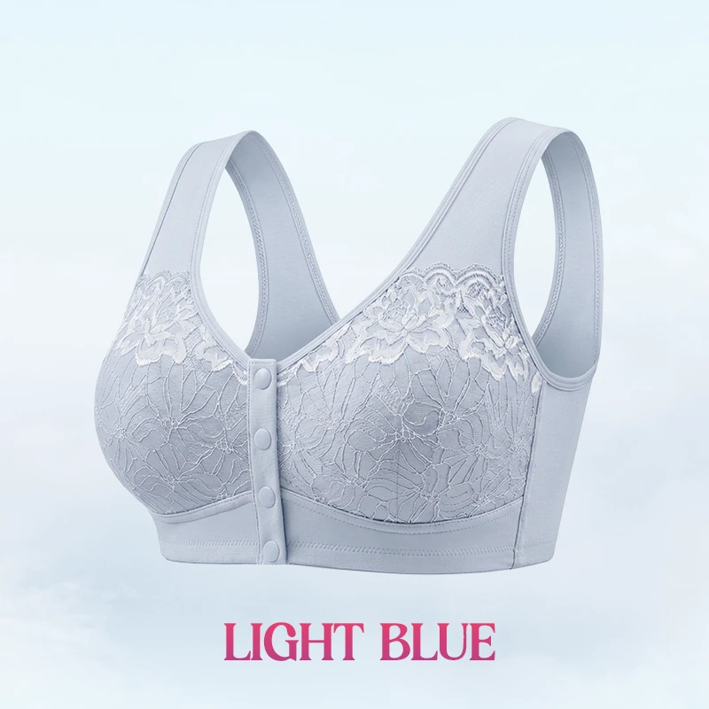 Everyday Comfort Front-Closure Lace Bra — Wire-Free & Full Coverage