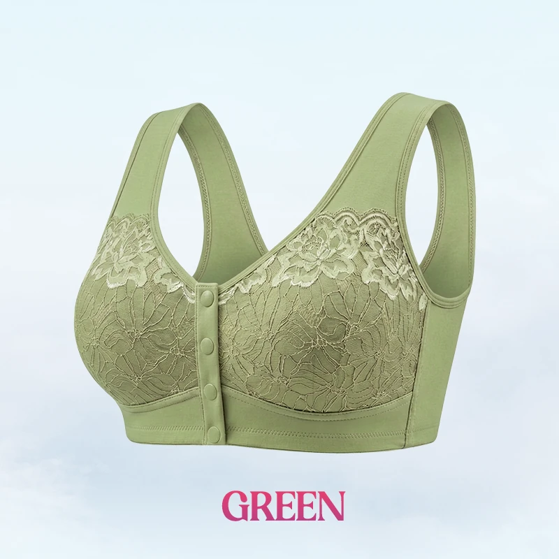 Everyday Comfort Front-Closure Lace Bra — Wire-Free & Full Coverage