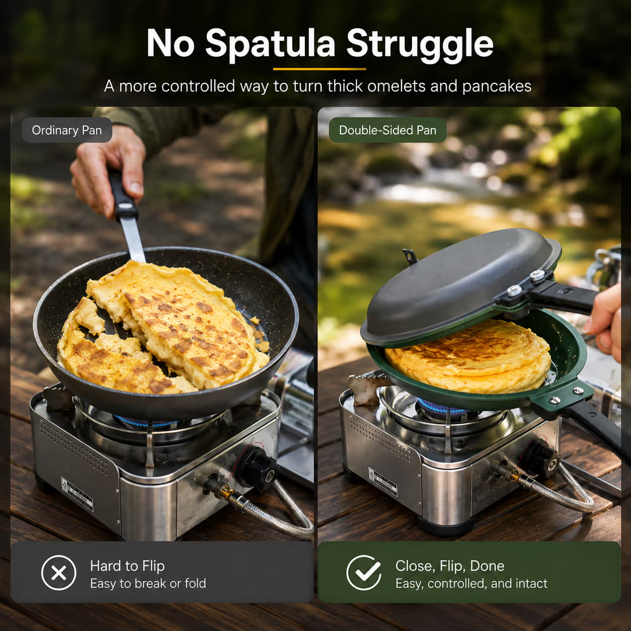 🍳 Double-Sided Frying Pan – Close, Flip & Cook With Ease