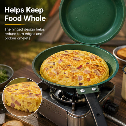 🍳 Double-Sided Frying Pan – Close, Flip & Cook With Ease