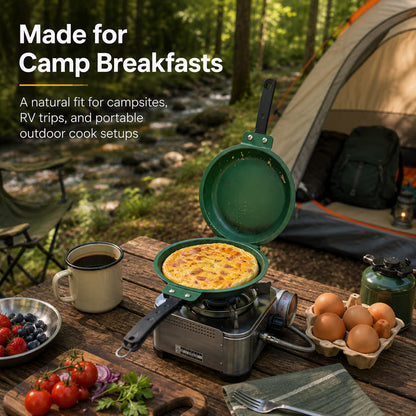 🍳 Double-Sided Frying Pan – Close, Flip & Cook With Ease