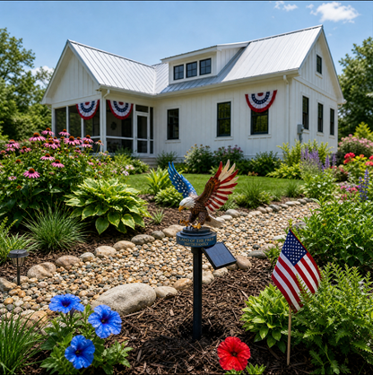 🇺🇸 Celebrate 250 Years of Freedom 🦅 Solar Eagle Garden Stake