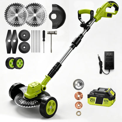 🔥 Limited-Time Offer! 3-in-1 Cordless Lawn Mower with 2×21V Batteries, German Quality Lightweight Grass Trimmer & Edger for Small to Medium Gardens