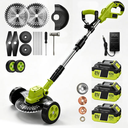 🔥 Limited-Time Offer! 3-in-1 Cordless Lawn Mower with 2×21V Batteries, German Quality Lightweight Grass Trimmer & Edger for Small to Medium Gardens