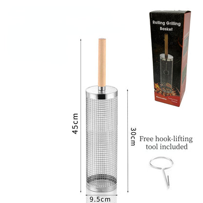 🔥🍖ROLLING GRILL BASKET🥦One grilling basket replaces ten skewers