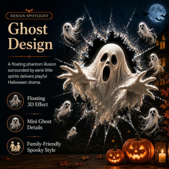 👻3D Haunted Window Break-In — Halloween Shattered Glass Decoration