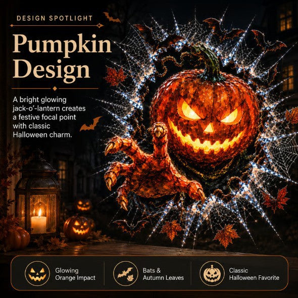 👻3D Haunted Window Break-In — Halloween Shattered Glass Decoration