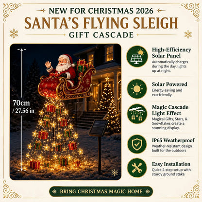 🎅 Holiday Special — Save 49% | Santa’s Magical Flying Sleigh Solar Cascade Light