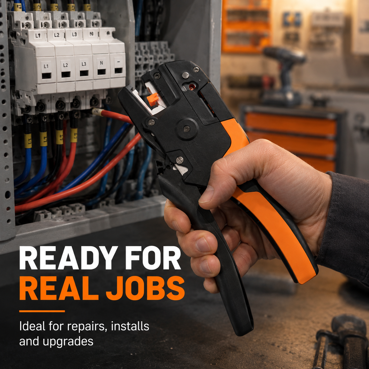 🔧 3-in-1 Self-Adjusting Wire Stripper – Cut, Strip & Crimp Without Switching Tools