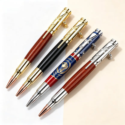 🖊 Handmade Bolt Action Wooden Bullet Pen | Real Wood & Bullet Casing