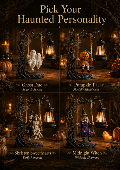 🎃 42% OFF – Light-Up Halloween Swing Figurine | 4 Spooky Characters & Warm Lantern Glow 👻✨