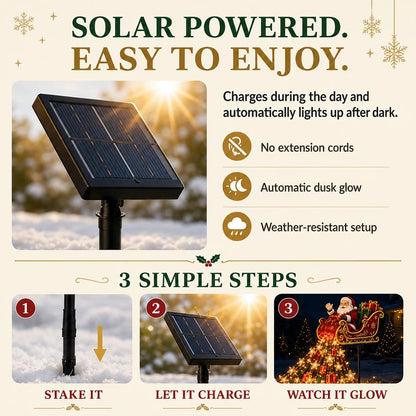 🎅 Holiday Special — Save 49% | Santa’s Magical Flying Sleigh Solar Cascade Light