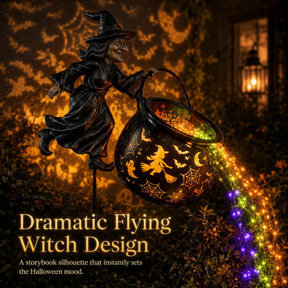 🔥Limited time 55% OFF🎃 Halloween Witch Cauldron Garden Light – Magical Outdoor Yard Decor 🧙‍♀️