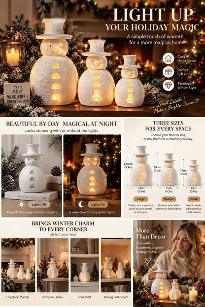 🤍 40% OFF | Neutral Snowman Glow Decor – Beautiful by Day, Magical by Night