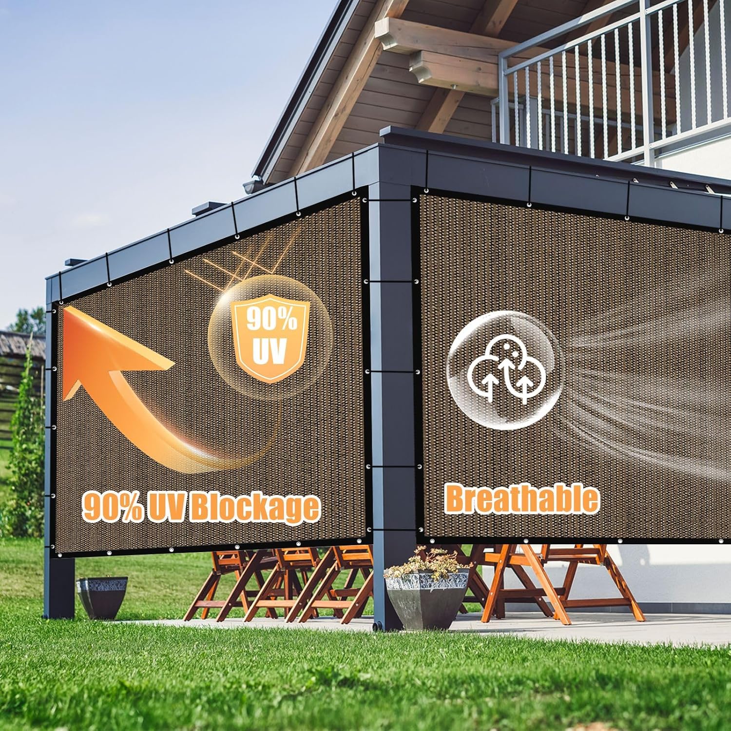 🔥Summer Hot Sale Promotion-49% OFF🌞-90% Blackout Cloth (Black) - 10 x 13ft UV-Resistant Shade Net with Reinforced Rivets
