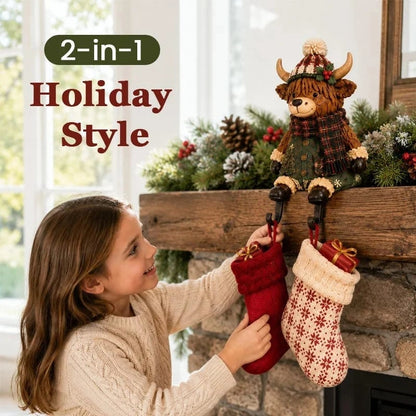 🎄 44% OFF – Christmas Stocking Holder Shelf Sitters | Cute Decor with Hidden Hooks 🧦