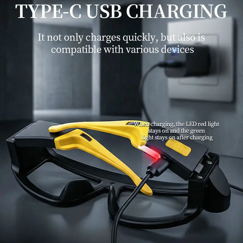 🔦✨Hands-Free Wearable Glasses LED Light – Rechargeable Head-Worn Work Lamp for Maintenance & Outdoor Activities