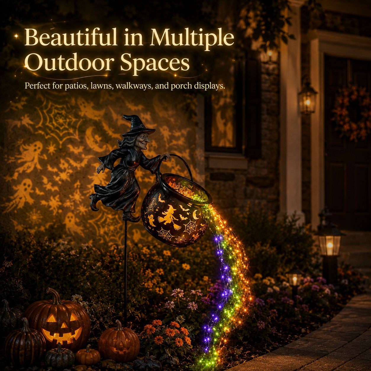 🔥Limited time 55% OFF🎃 Halloween Witch Cauldron Garden Light – Magical Outdoor Yard Decor 🧙‍♀️