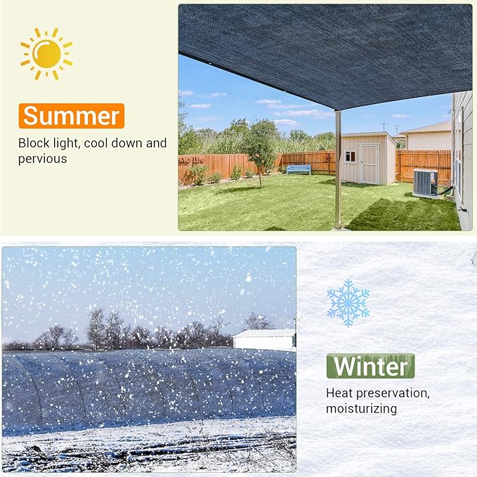 🔥Summer Hot Sale Promotion-49% OFF🌞-90% Blackout Cloth (Black) - 10 x 13ft UV-Resistant Shade Net with Reinforced Rivets
