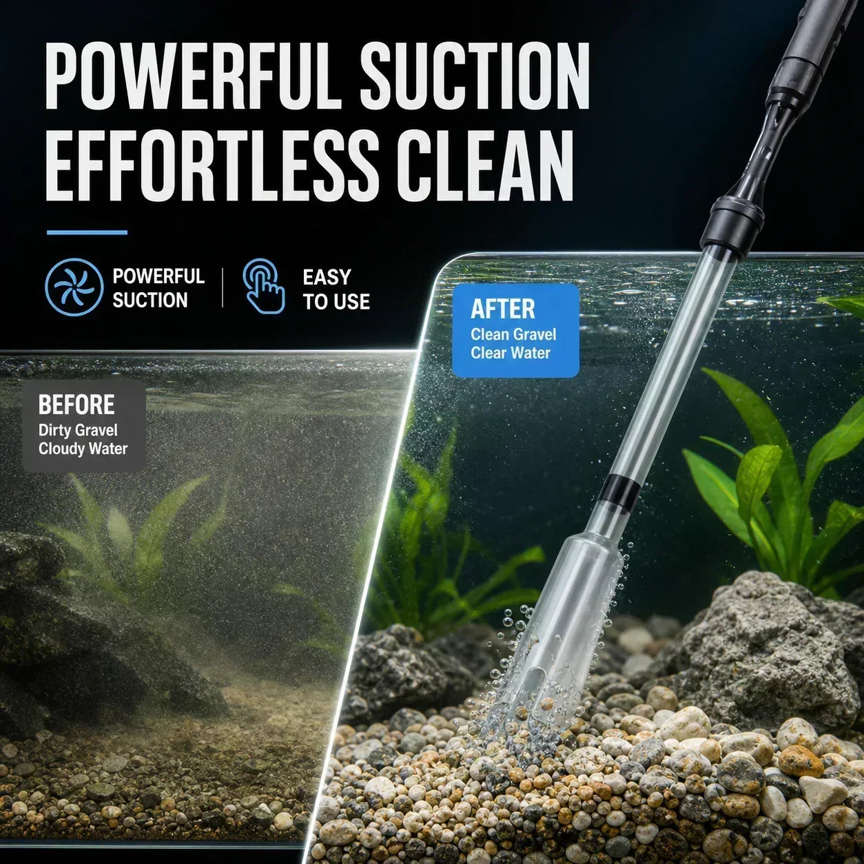 🐠 50% OFF | Electric Aquarium Gravel Cleaner – Easy Debris Removal & Water Change Helper