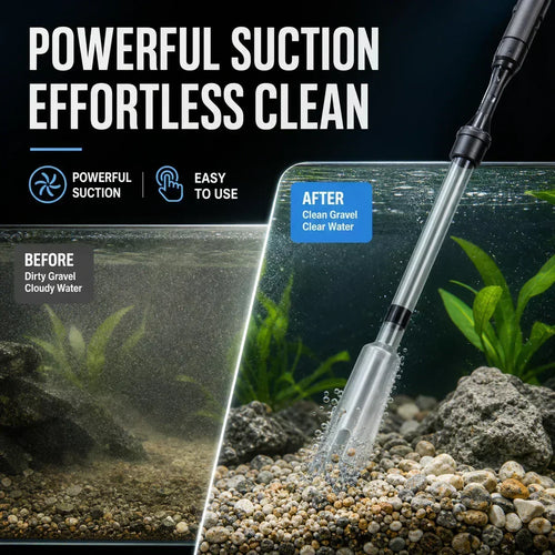 🐠 50% OFF | Electric Aquarium Gravel Cleaner – Easy Debris Removal & Water Change Helper