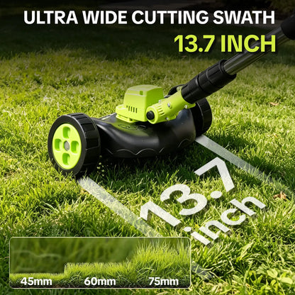 🔥 Limited-Time Offer! 3-in-1 Cordless Lawn Mower with 2×21V Batteries, German Quality Lightweight Grass Trimmer & Edger for Small to Medium Gardens