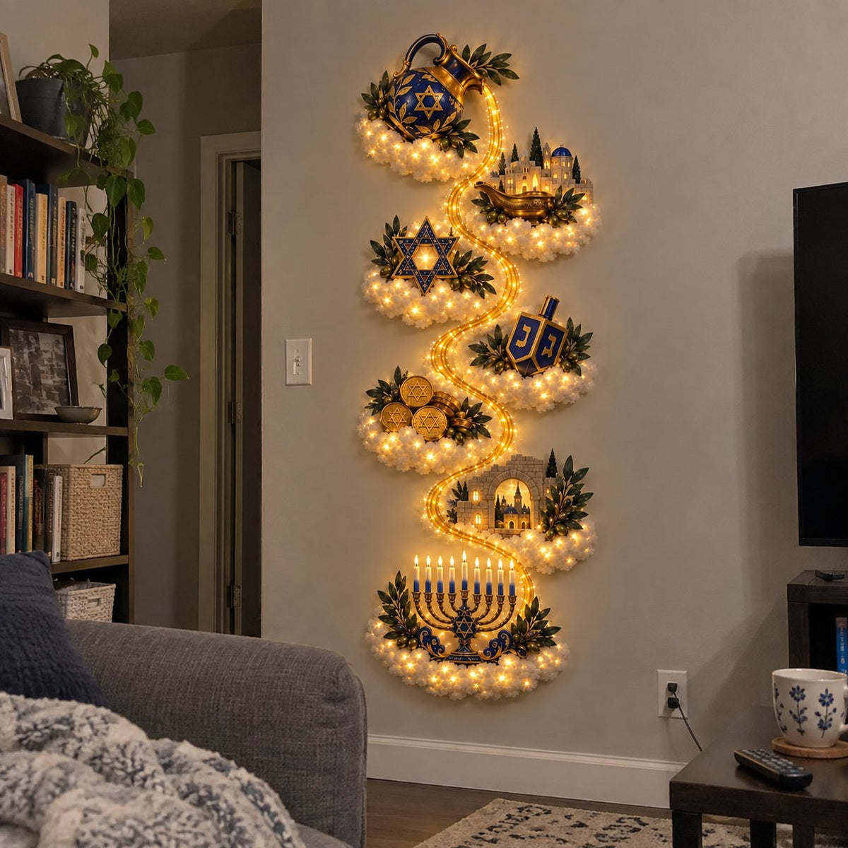 🕎 49% OFF | Glowing Hanukkah Wall Decor – 4 Festival of Lights Designs
