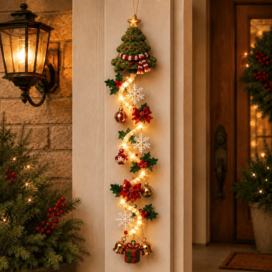 🎄 48% OFF – MerryCascade™ Light-Up Christmas Door Hanger | 6 Festive Designs ✨