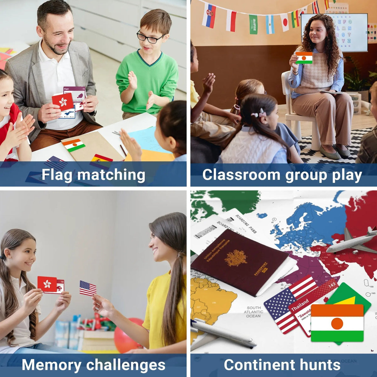 🌍World Flags Flashcards — 245 Countries, Geography Learning Set