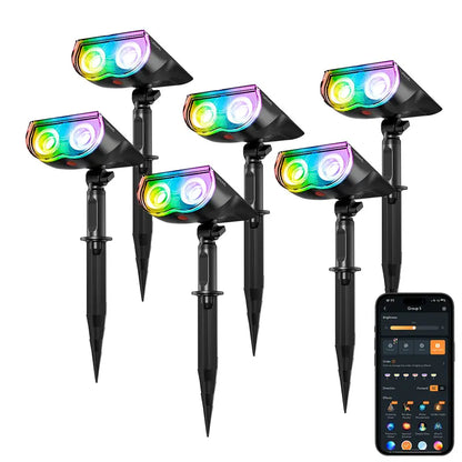 🌈 40% OFF | Smart Solar Color-Changing Landscape Spotlights – App-Controlled 2-Pack
