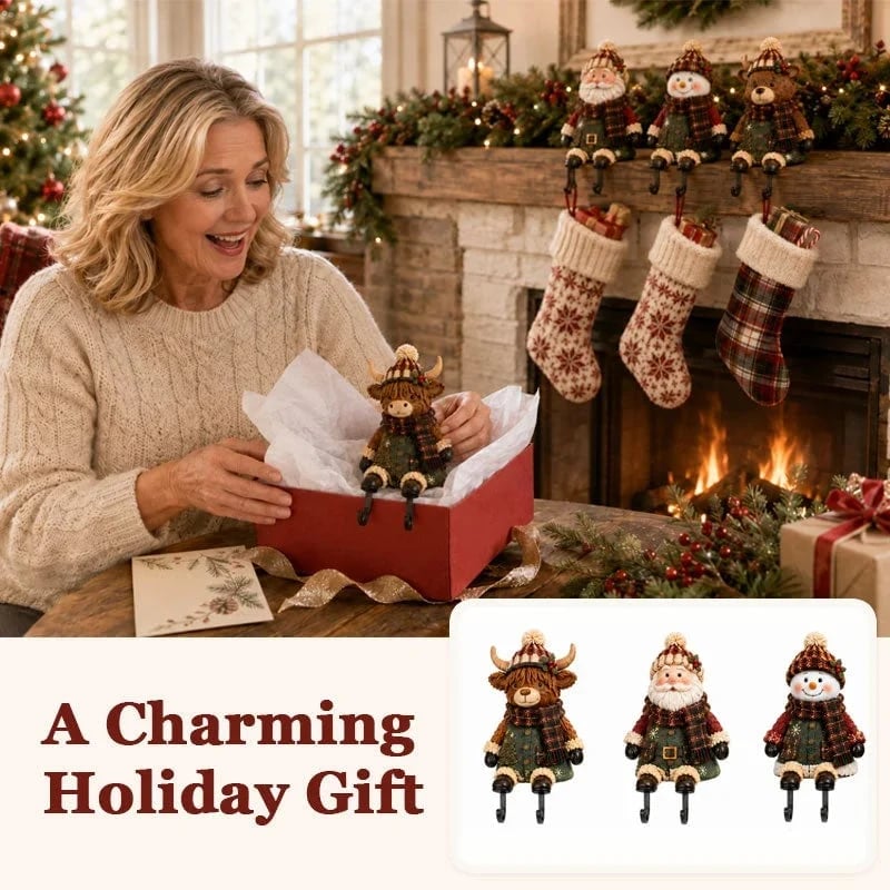 🎄 44% OFF – Christmas Stocking Holder Shelf Sitters | Cute Decor with Hidden Hooks 🧦