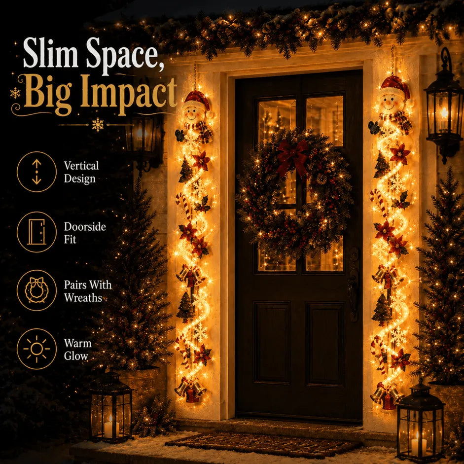 🎄 48% OFF – MerryCascade™ Light-Up Christmas Door Hanger | 6 Festive Designs ✨