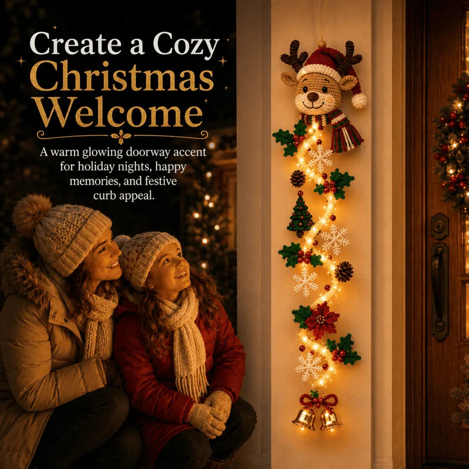🎄 48% OFF – MerryCascade™ Light-Up Christmas Door Hanger | 6 Festive Designs ✨