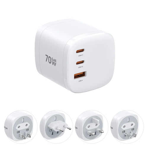 🔥 Limited-Time Offer! 49% OFF - 360° Rotating 4-in-1 Universal Travel Charger | 70W GaN