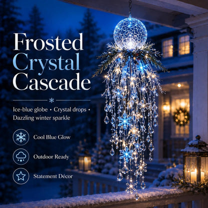 ✨ Limited-Time 45% OFF | Crystal Cascade Christmas Hanging Light – Magical Porch Glow