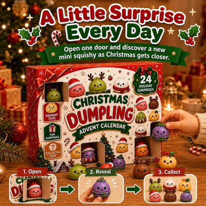🎁2026 Squishy Advent Calendar – 24 Cute Mini Dumplings for Christmas