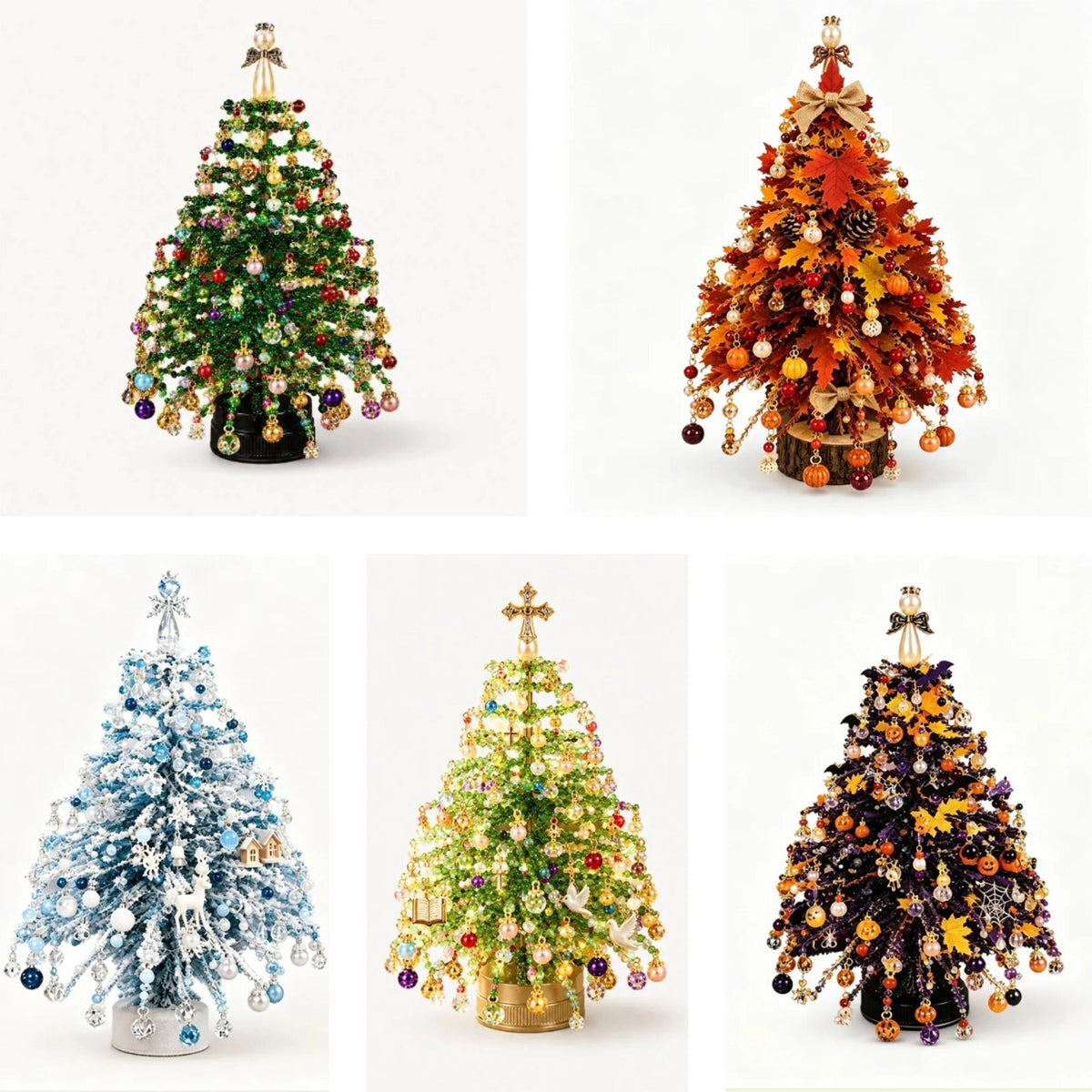 🎄✨ DIY Beaded Christmas Tree Kit 🎅Create Your Own Sparkling Holiday Decoration