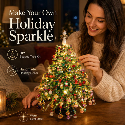 🎄✨ DIY Beaded Christmas Tree Kit 🎅Create Your Own Sparkling Holiday Decoration