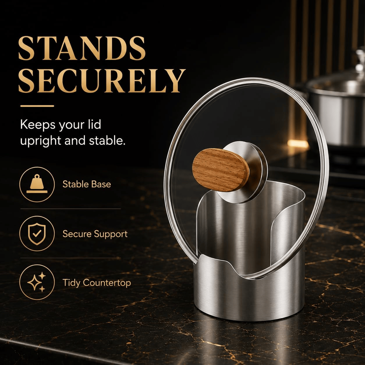 Multi-Functional Stainless Steel Utensil Holder | Vertical Kitchen Countertop Storage Rack