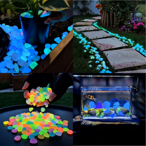 💥The dazzling beauty of the garden at night💥 🌈Colorful glow-in-the-dark garden stones