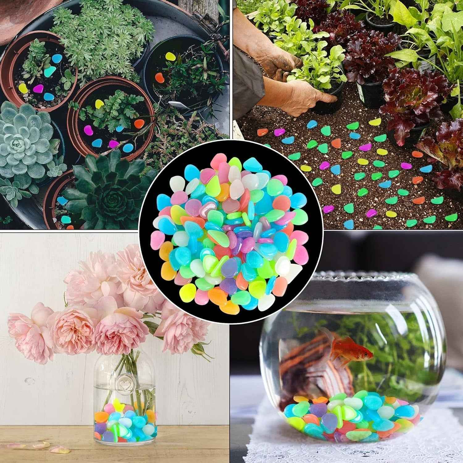 💥The dazzling beauty of the garden at night💥 🌈Colorful glow-in-the-dark garden stones
