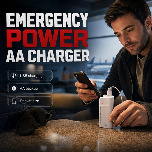 🔥 Limited-Time Offer! Portable Emergency Phone Charger AA Battery Powered Power Bank with LED Flashlight